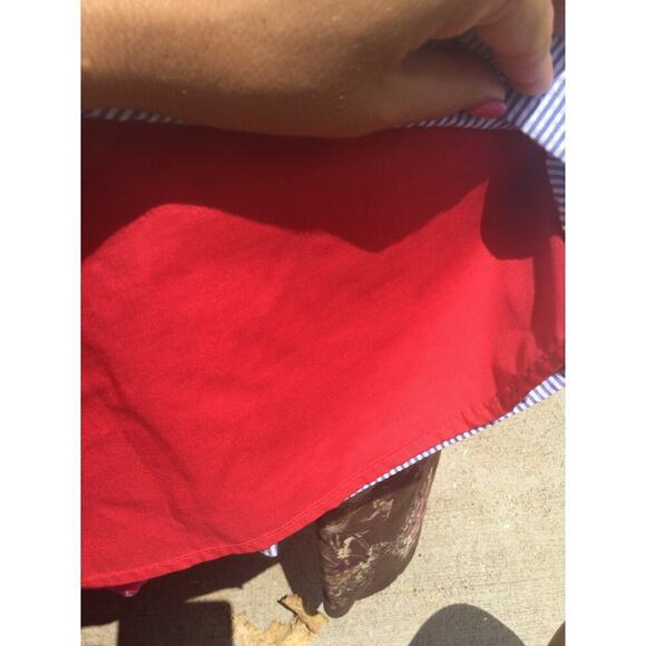 Lula Kate womens skirt size 4 seersucker striped nautical blue red button pinup - Picture 10 of 10